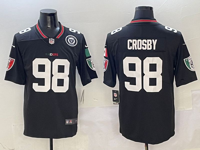 Men Oakland Raiders 98 Crosby Black Mexico 2025 Nike Limited NFL Jersey style 2